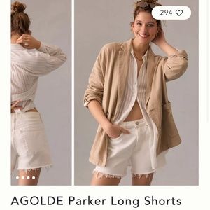 Agolde Parker Long Sorts in Panna Cotta